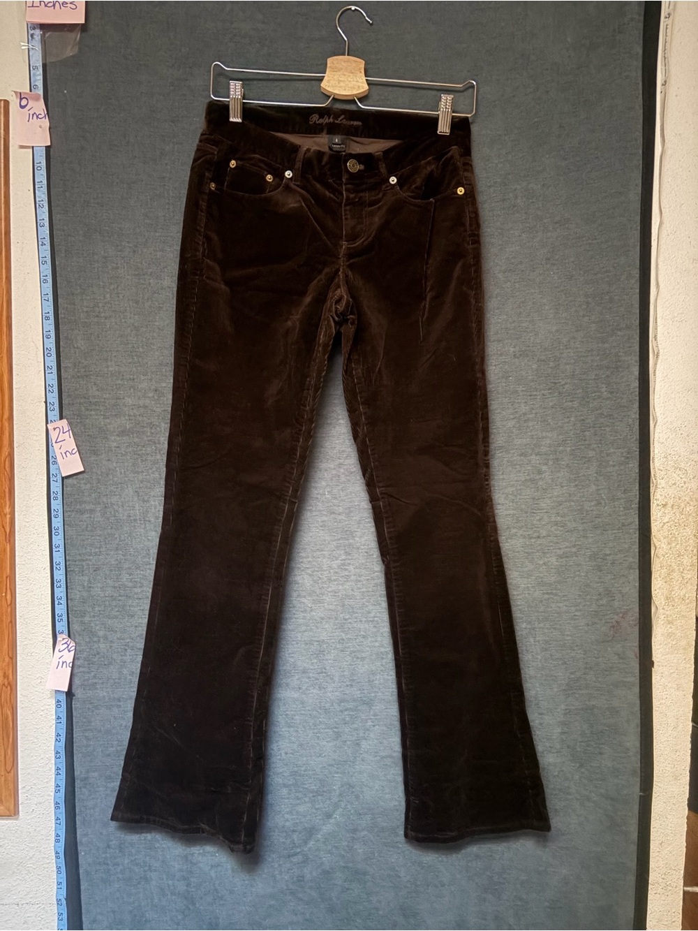 Ralph Lauren Dark Brown Corduroy Straight Leg Pants